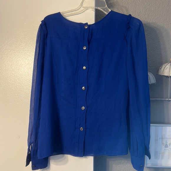 J. Crew royal blue blouse with button up back - Picture 2 of 3